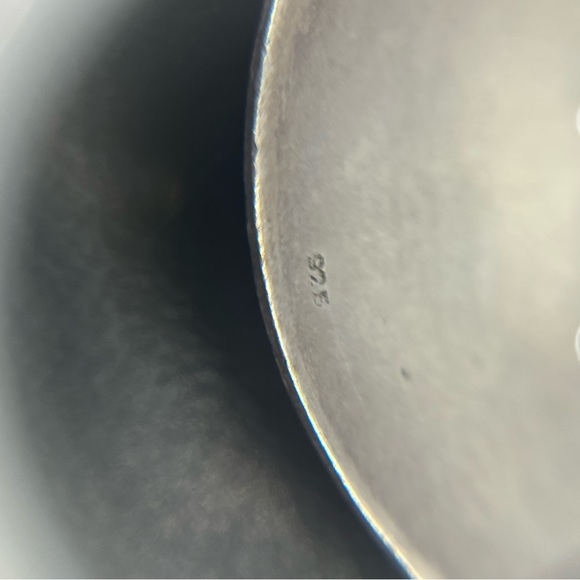 Fan shield long artisan sterling silver dangle vintage earrings modernist style - Picture 8 of 14